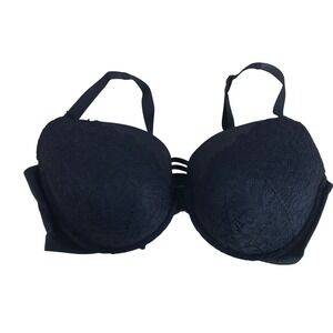 Soma Stunning Push Up Bra Black Floral Lace Underwire 44DD 79984